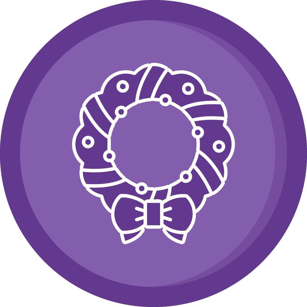 Christmas wreath Solid Purple Circle Icon vector