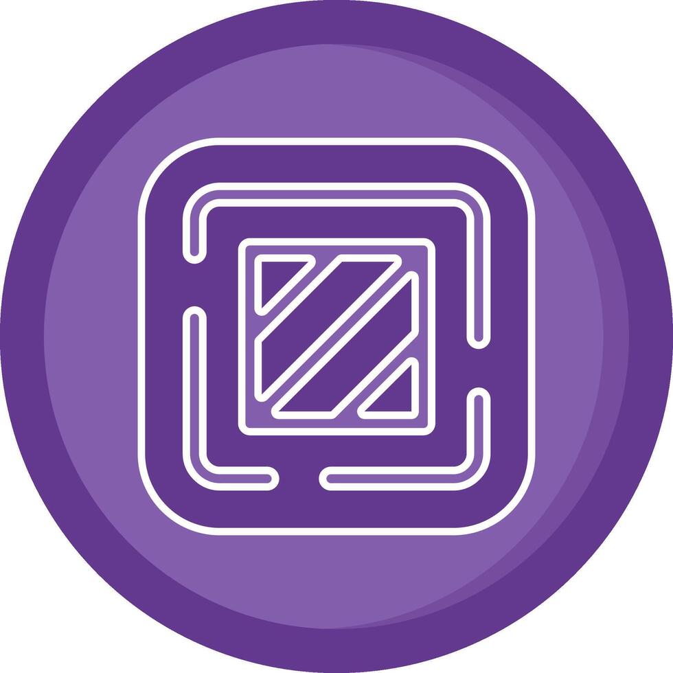 Square Solid Purple Circle Icon vector