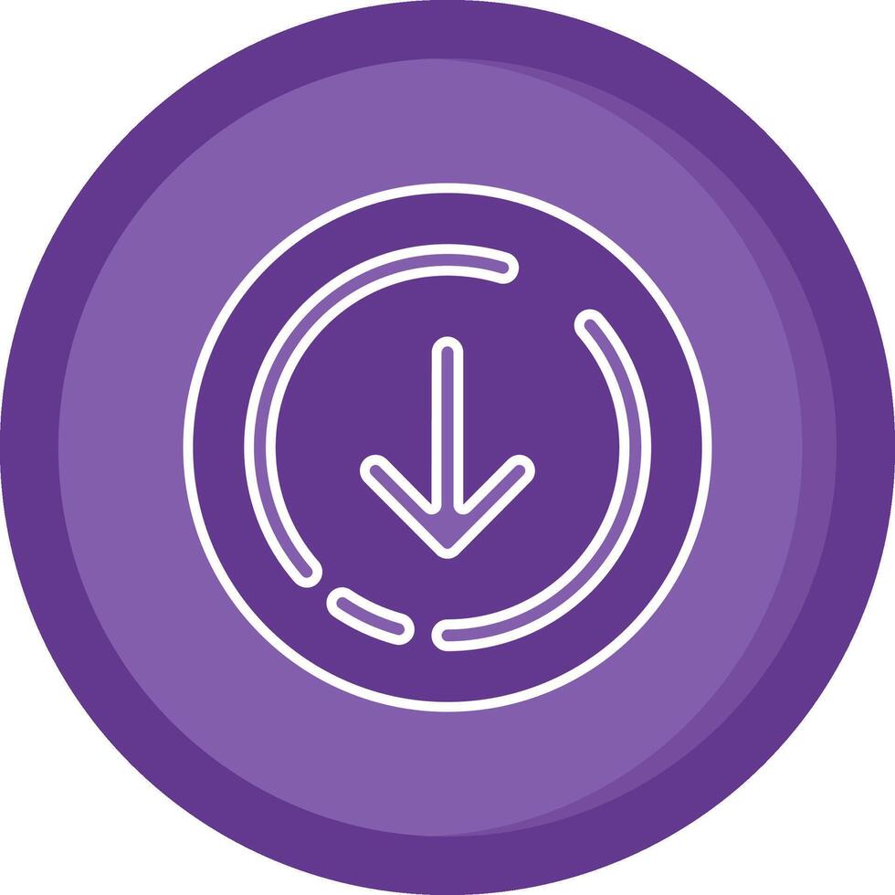 abajo flecha sólido púrpura circulo icono vector