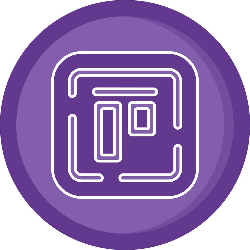 Top alignment Solid Purple Circle Icon vector