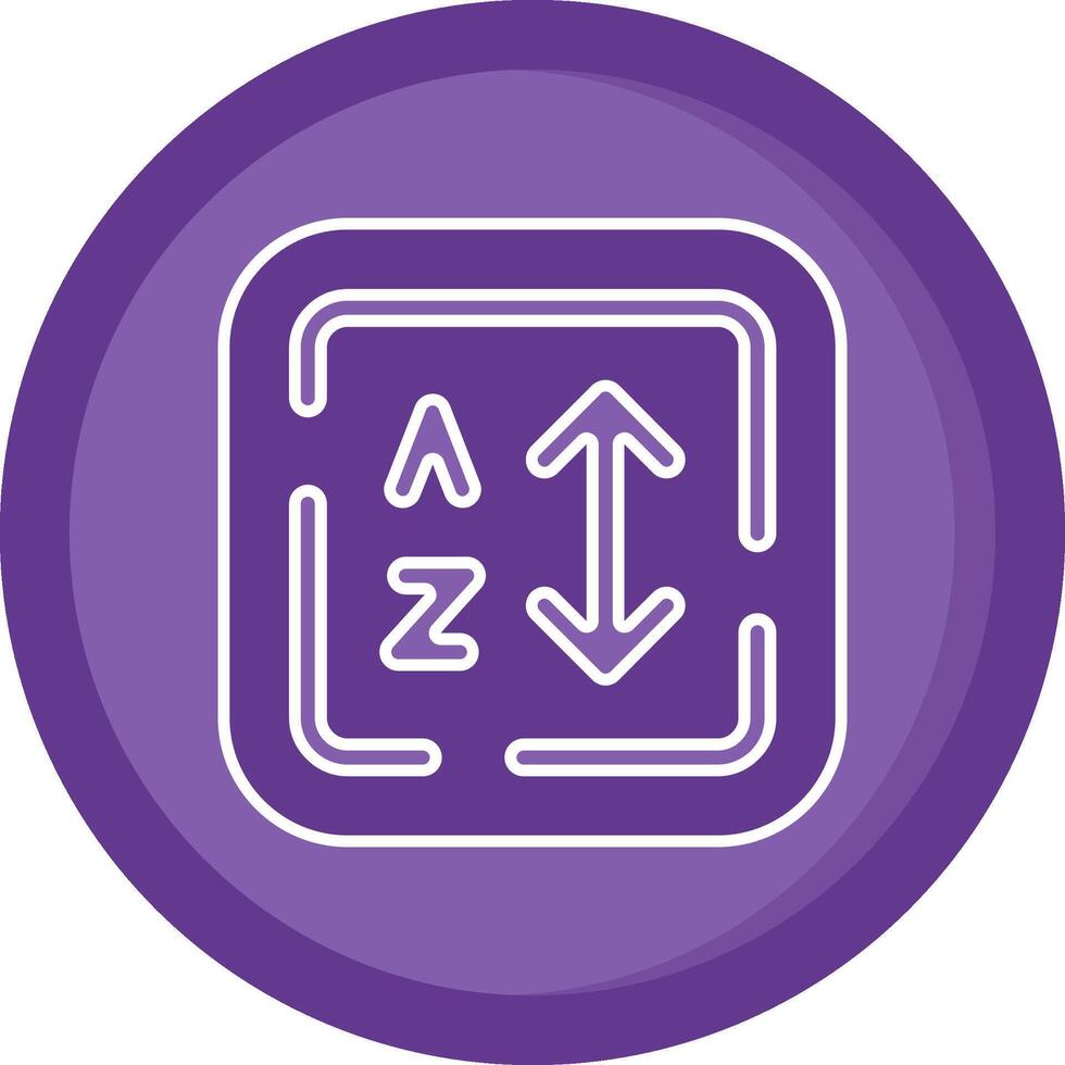 Alphabetical order Solid Purple Circle Icon vector