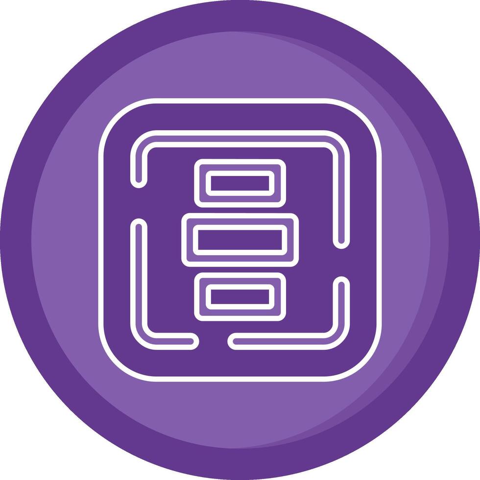 Horizontal Alignment Solid Purple Circle Icon vector