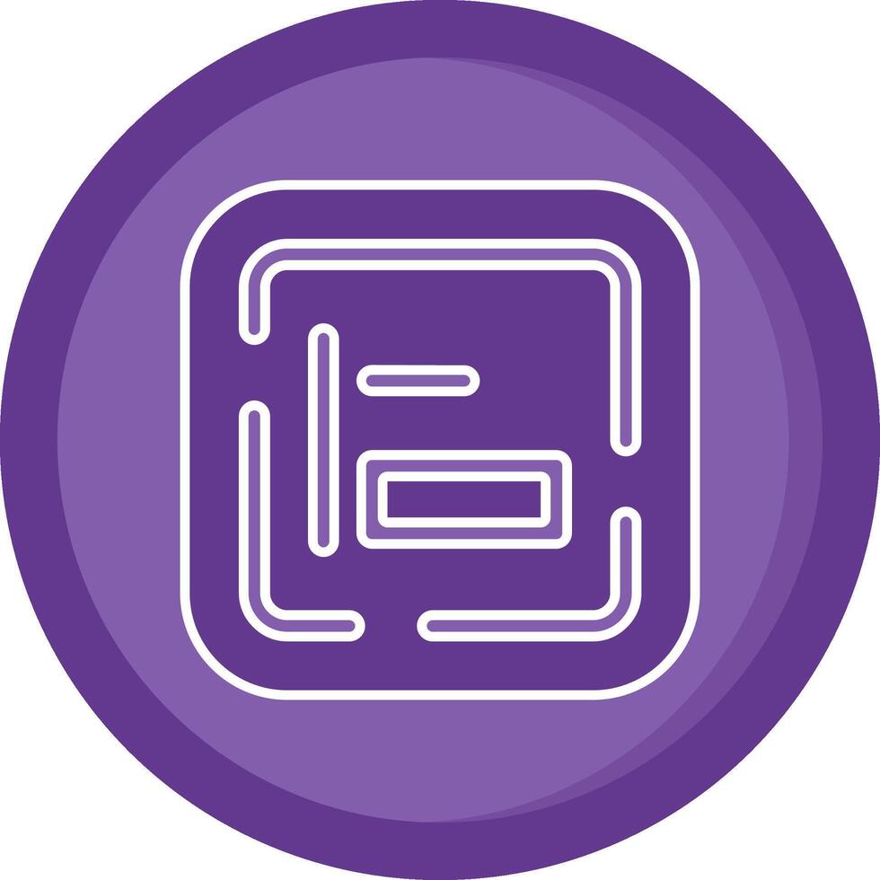 Left alignment Solid Purple Circle Icon vector