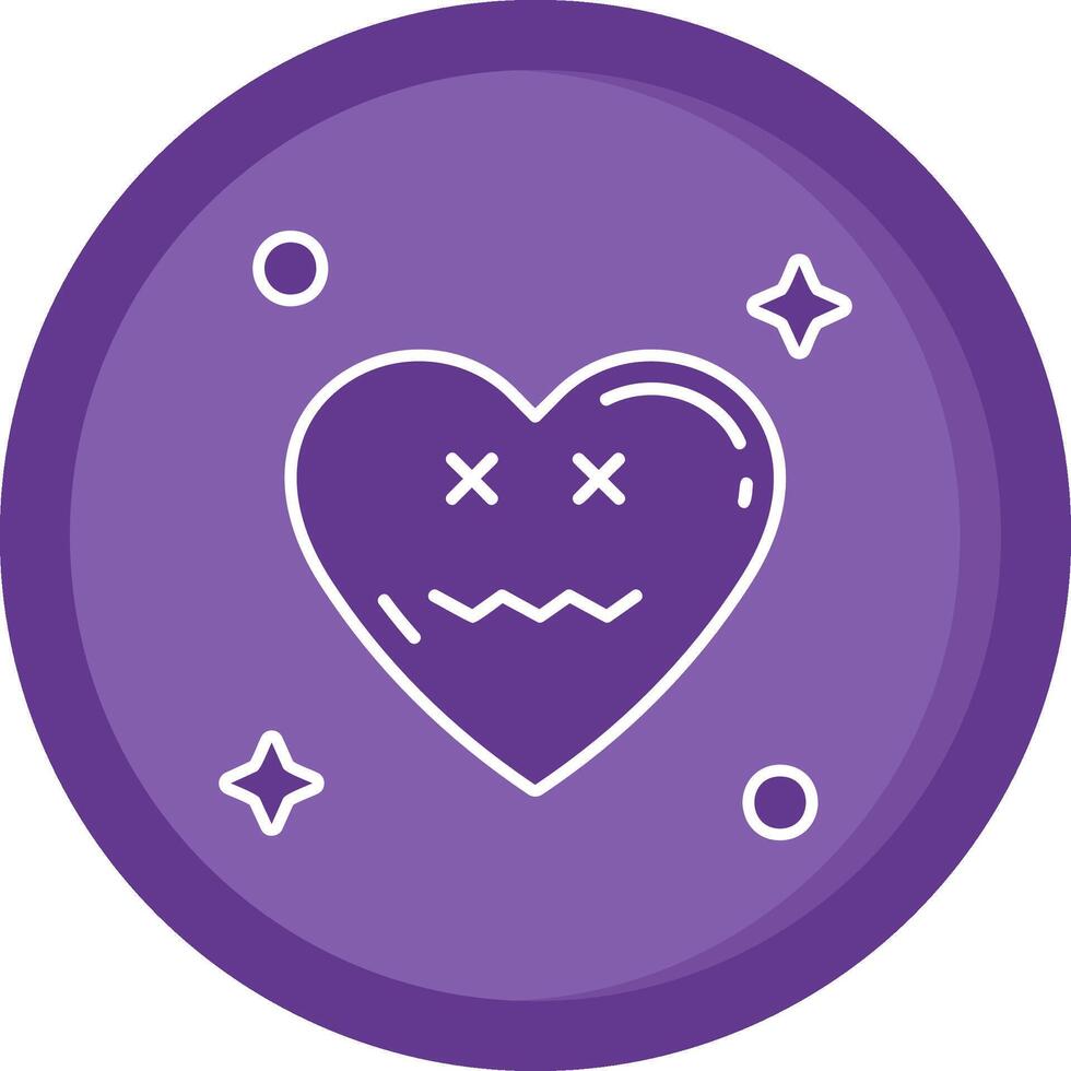 Dead Solid Purple Circle Icon vector