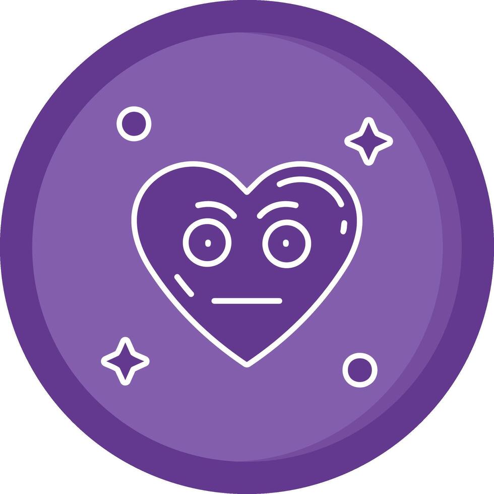 Embarrassed Solid Purple Circle Icon vector