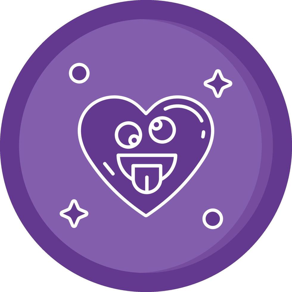 Zany Face Solid Purple Circle Icon vector