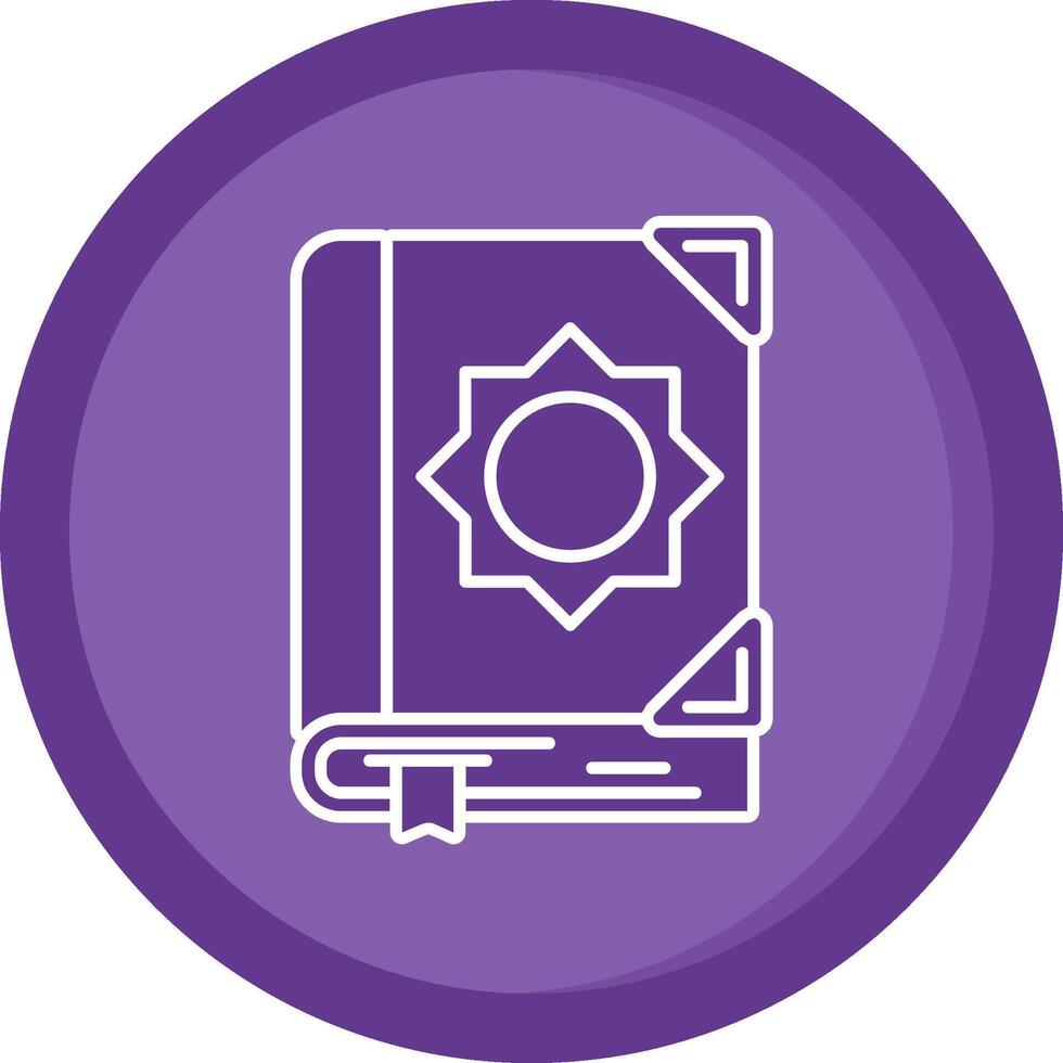 Quran Solid Purple Circle Icon vector