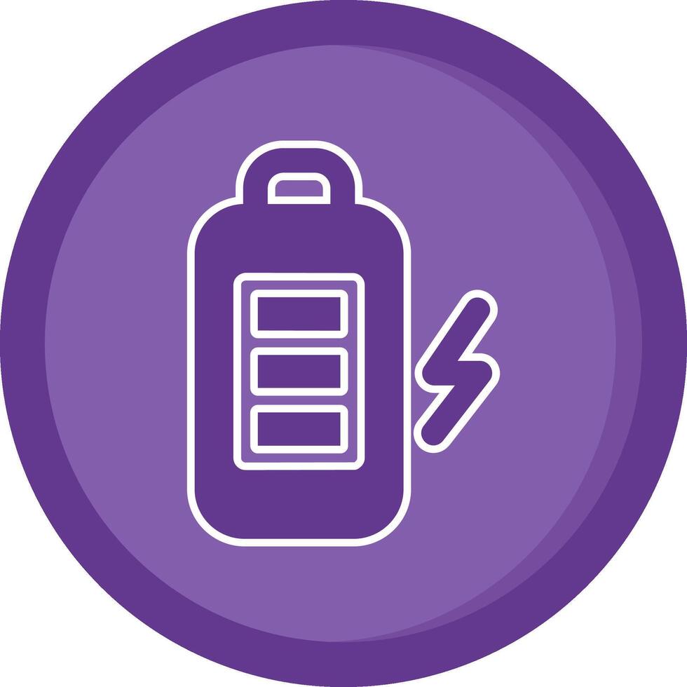 Battery Solid Purple Circle Icon vector