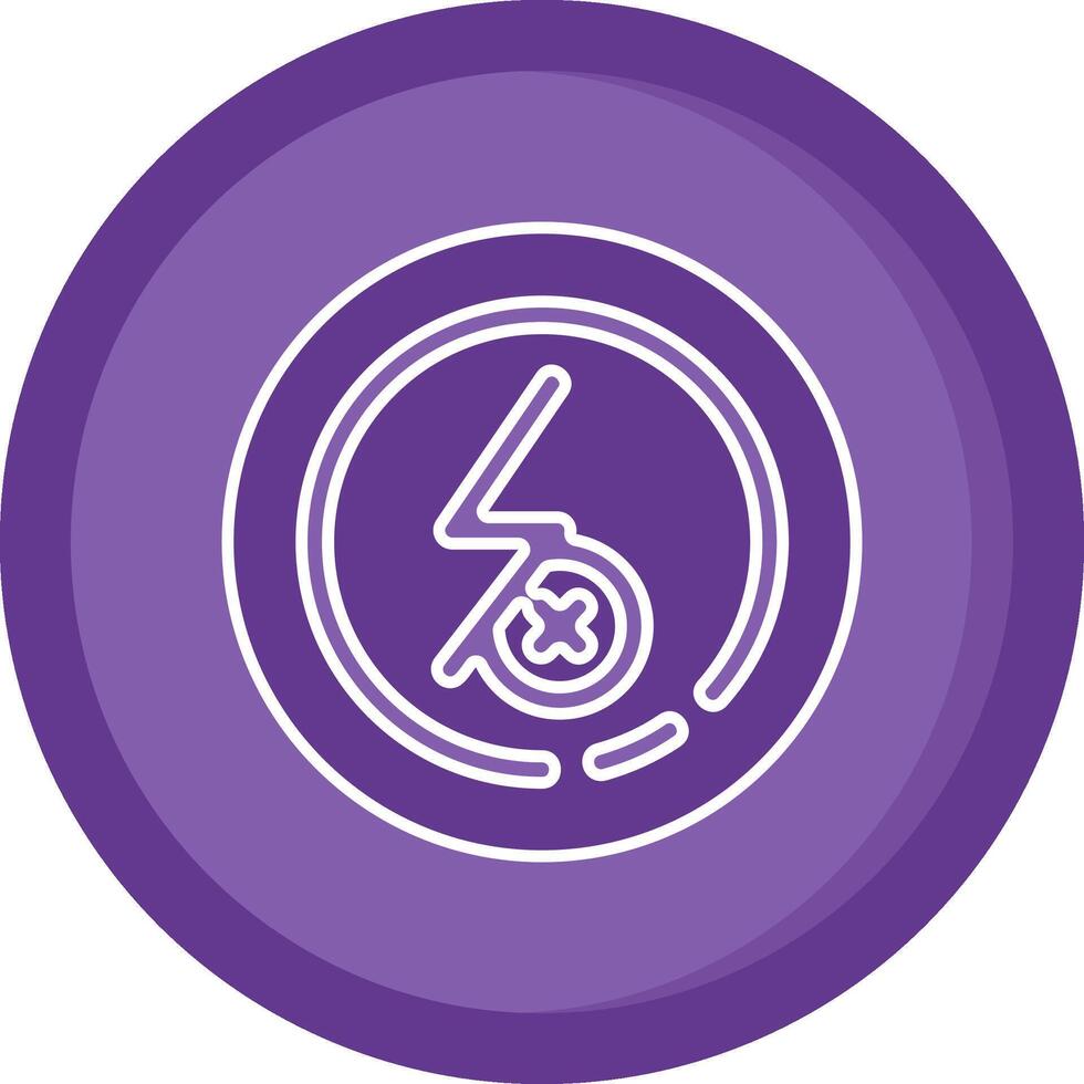 Flash off Solid Purple Circle Icon vector