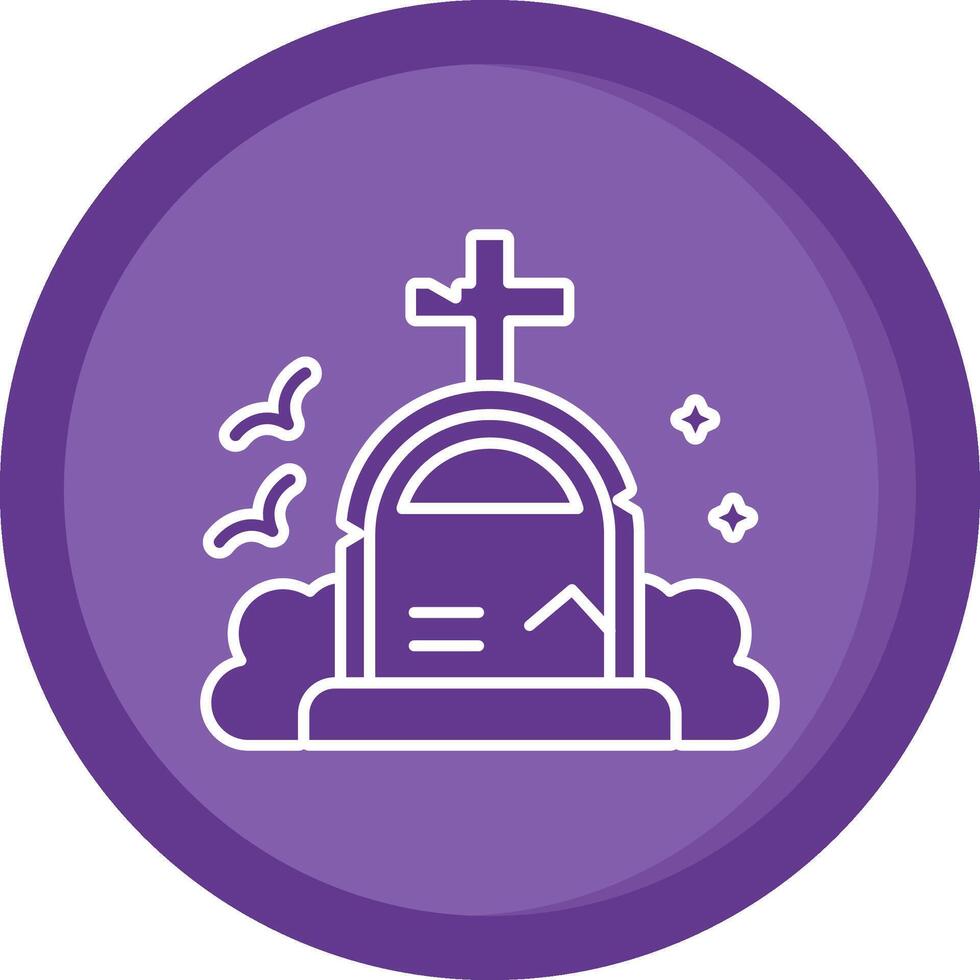 Grave Solid Purple Circle Icon vector