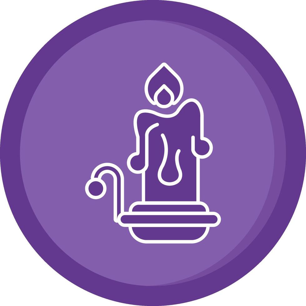 Candles Solid Purple Circle Icon vector