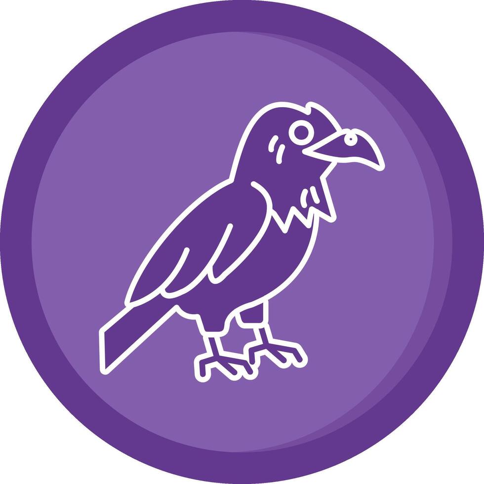 Raven Solid Purple Circle Icon vector