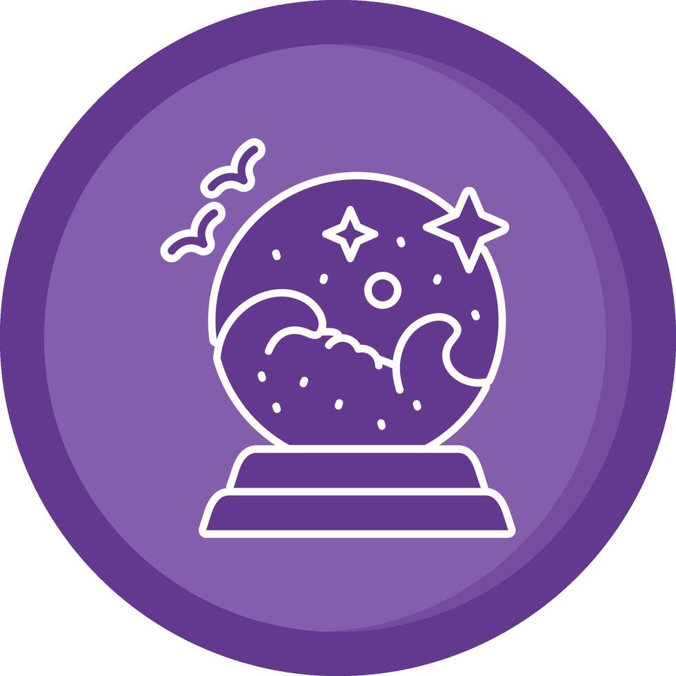 Crystal ball Solid Purple Circle Icon vector