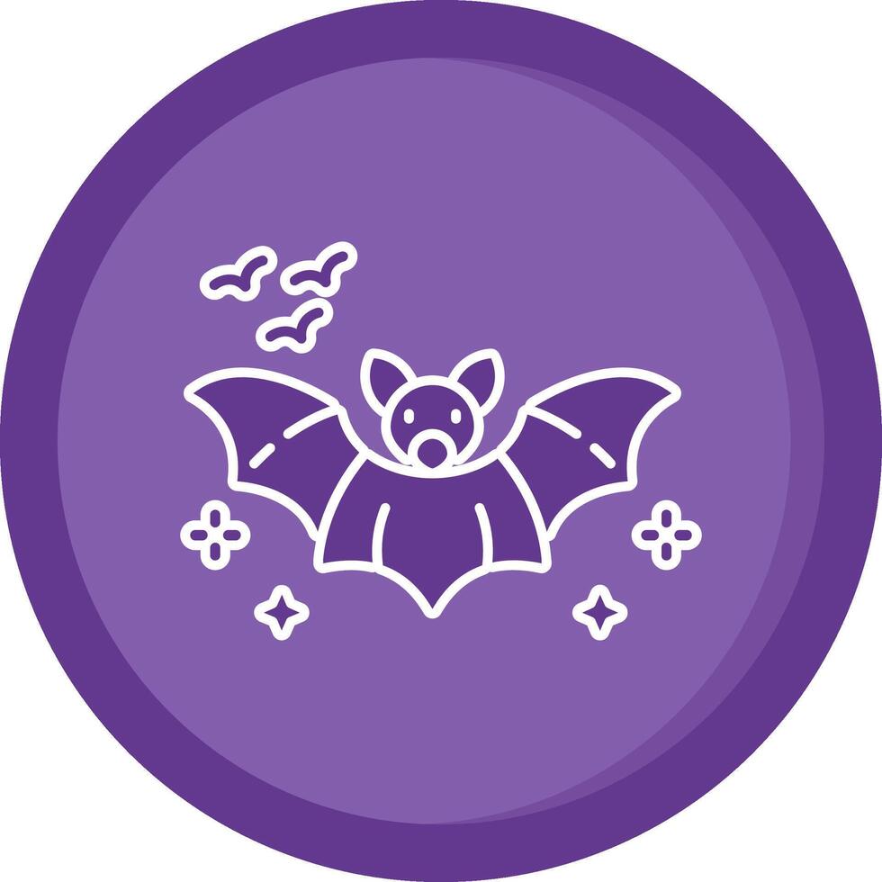 Bat Solid Purple Circle Icon vector