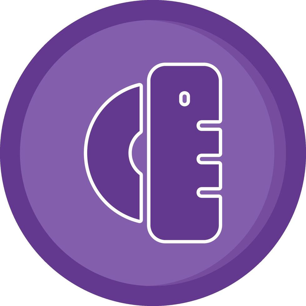 Ruler Solid Purple Circle Icon vector