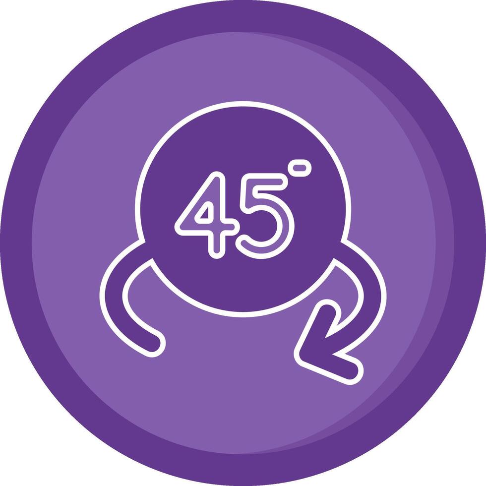 Rotate angle 45 Solid Purple Circle Icon vector