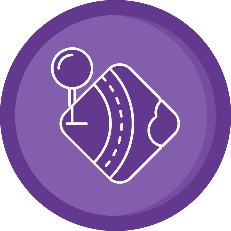 Pin Solid Purple Circle Icon vector