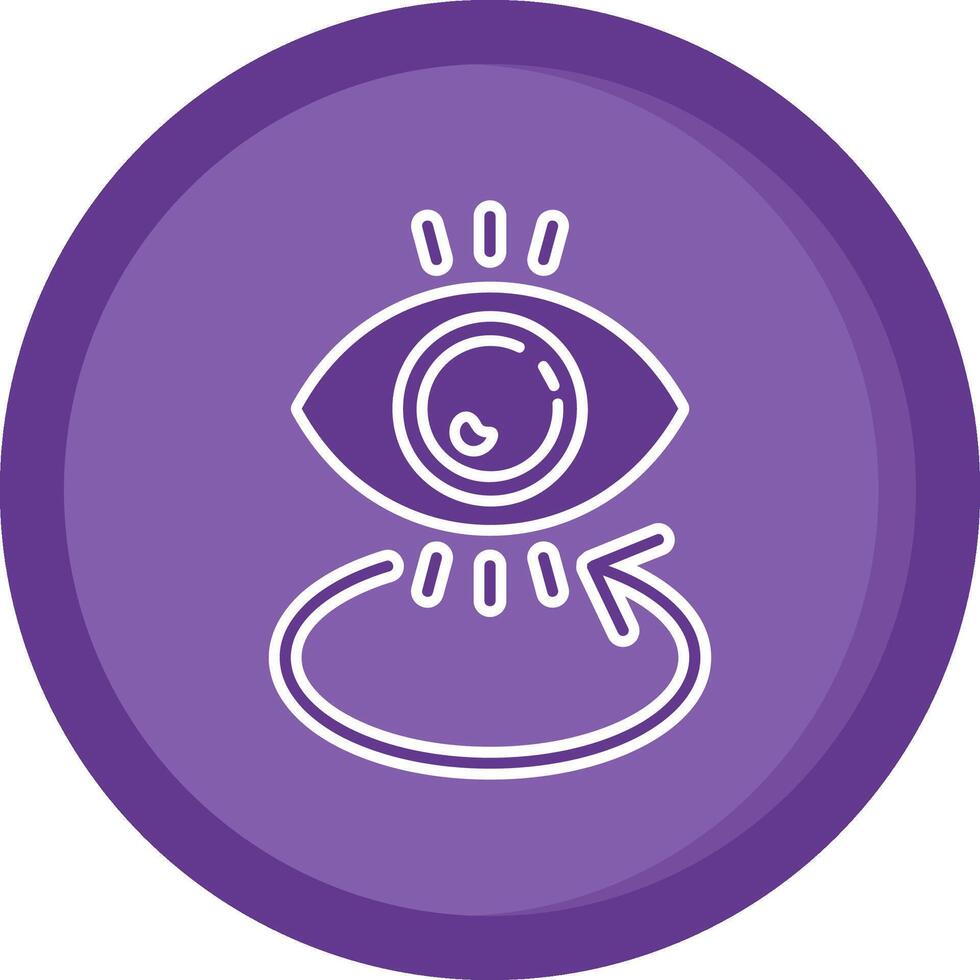 ojo sólido púrpura circulo icono vector