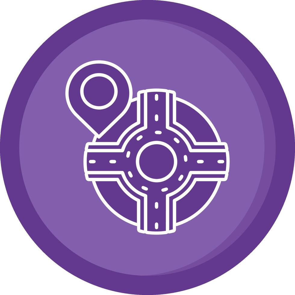 Pin Solid Purple Circle Icon vector