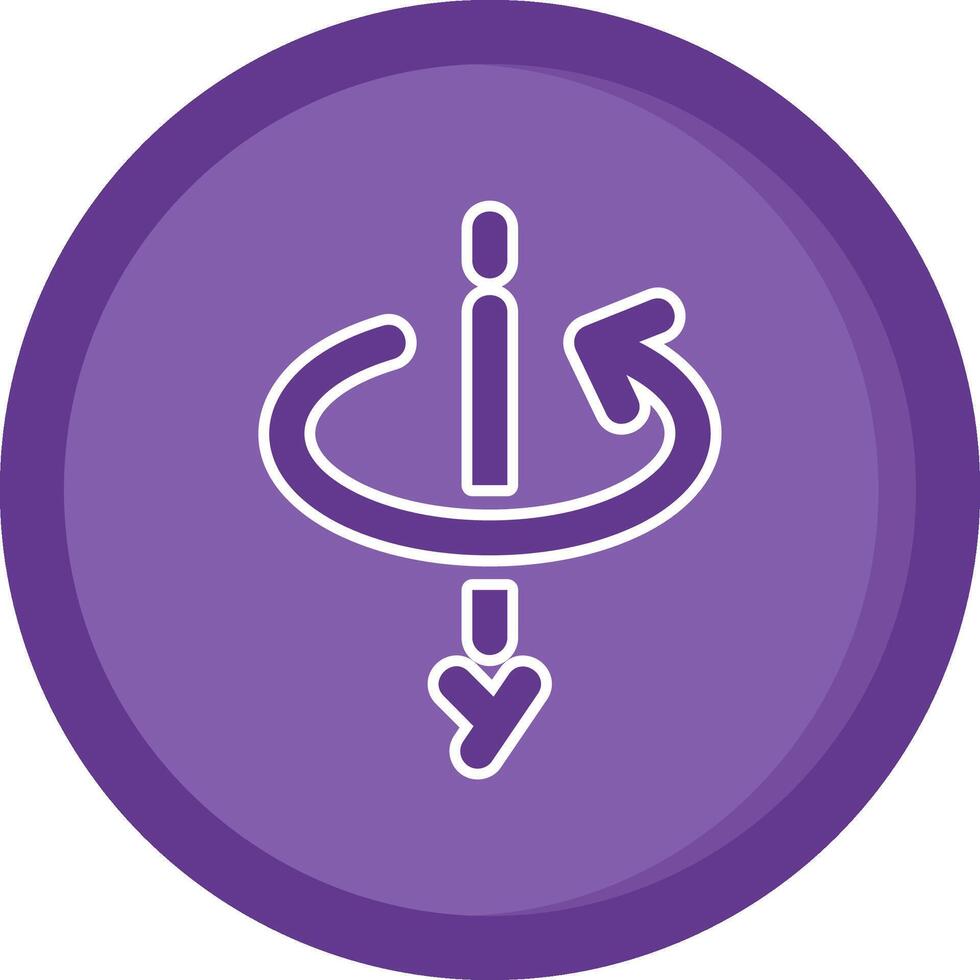 3d rotate y axis Solid Purple Circle Icon vector