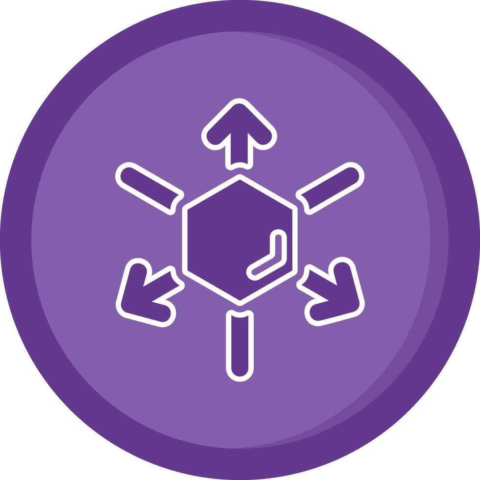 3d coordinate axis Solid Purple Circle Icon vector