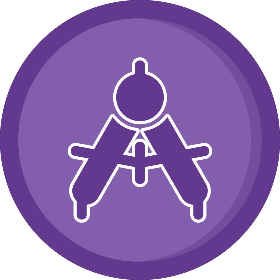 Drawing compass Solid Purple Circle Icon vector