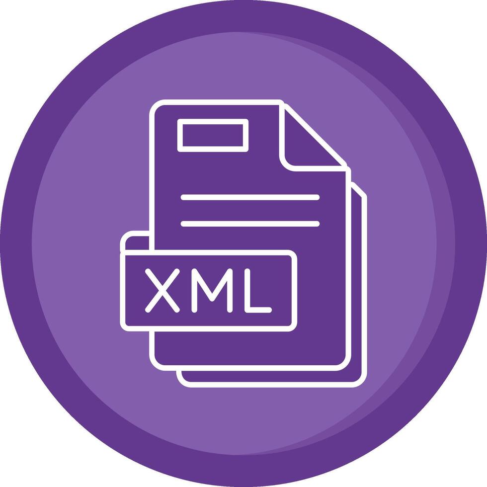 Xml Solid Purple Circle Icon vector