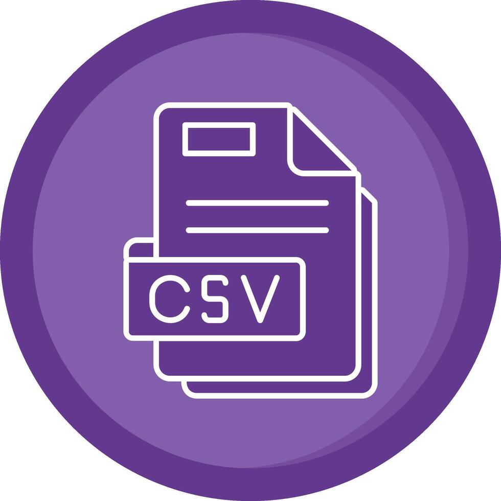 Csv Solid Purple Circle Icon vector