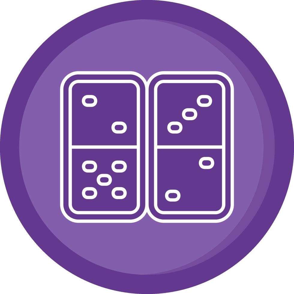 dominó sólido púrpura circulo icono vector