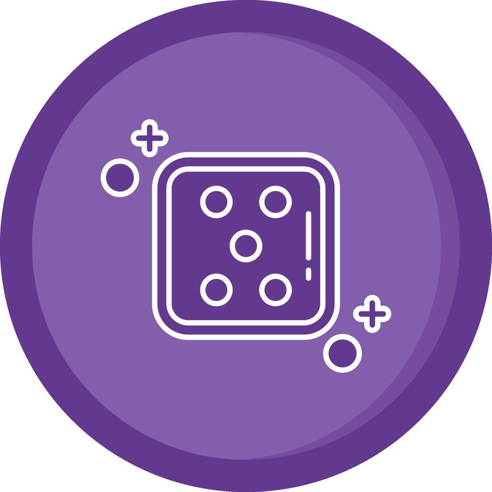 Dice five Solid Purple Circle Icon vector