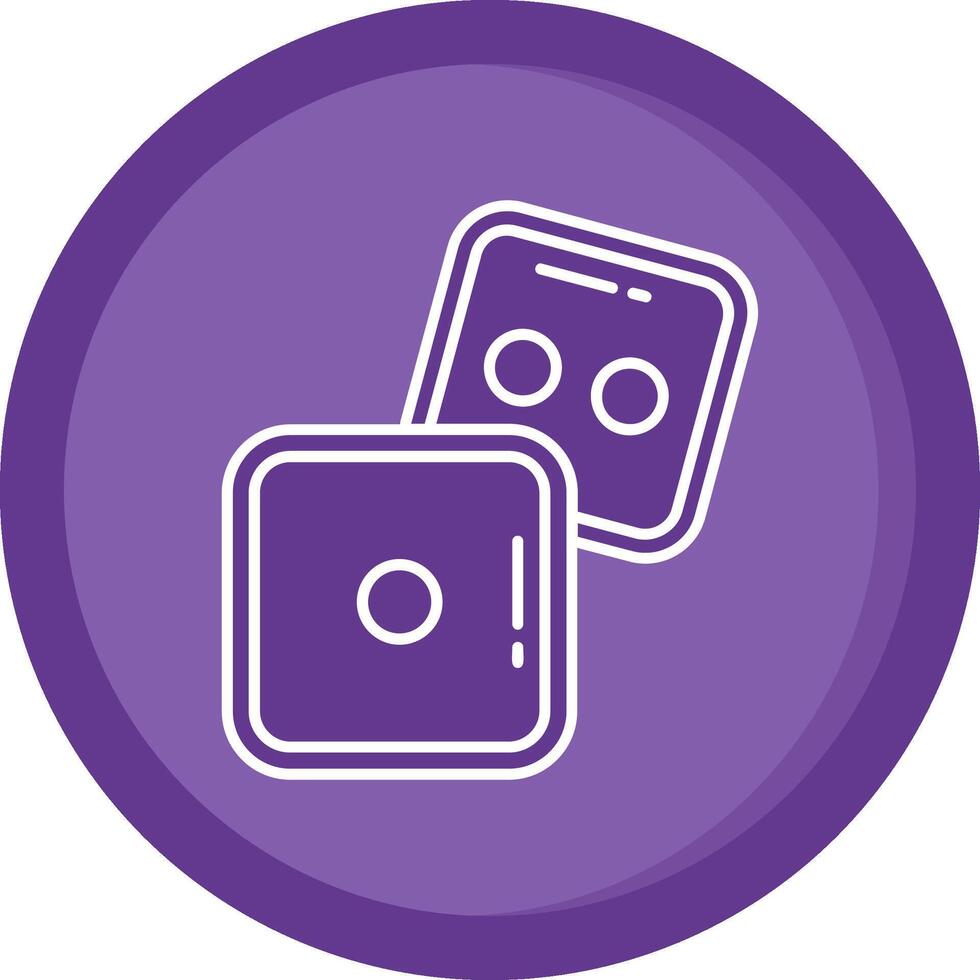 Dice Solid Purple Circle Icon vector