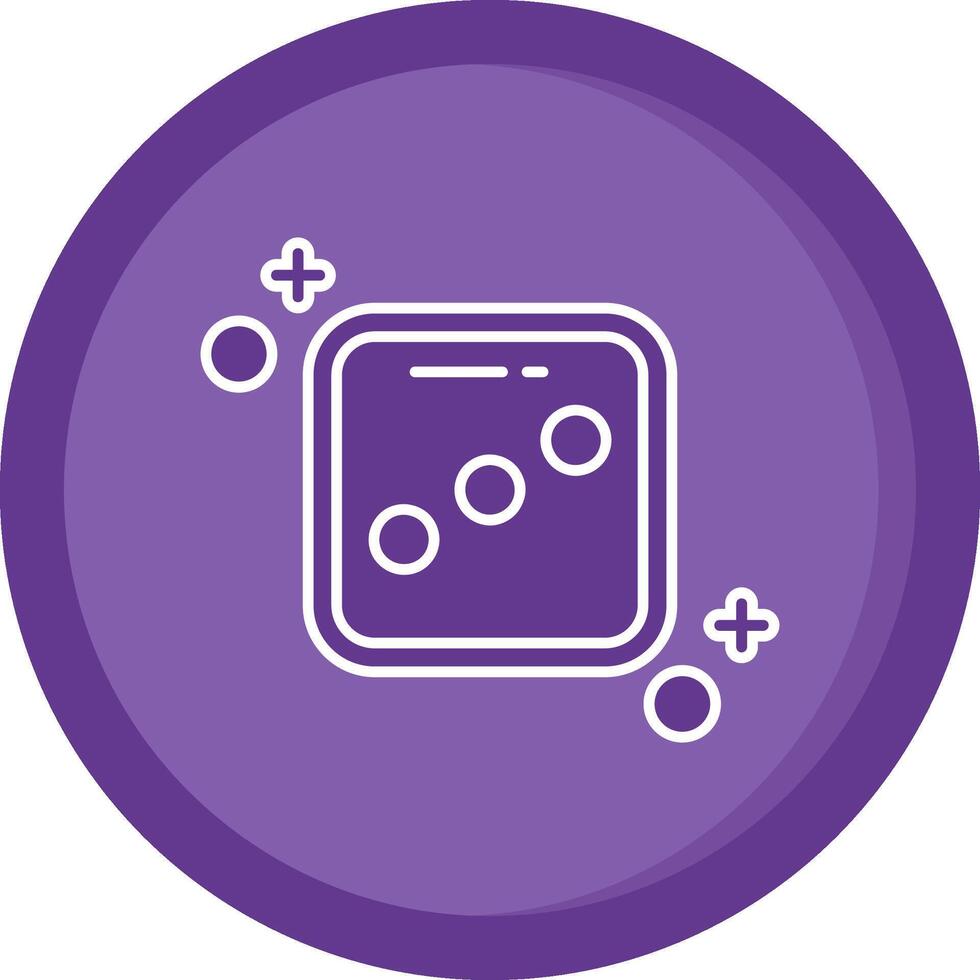 Dice three Solid Purple Circle Icon vector