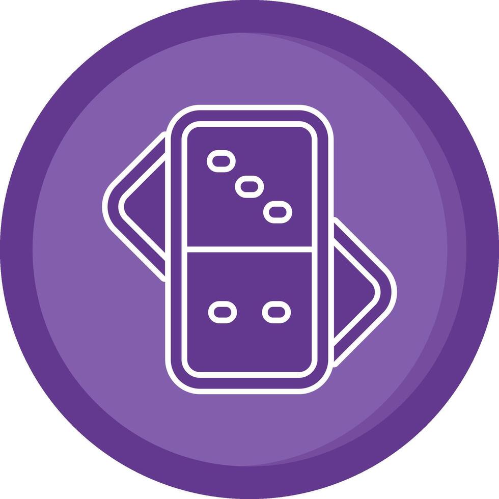 Domino Solid Purple Circle Icon vector