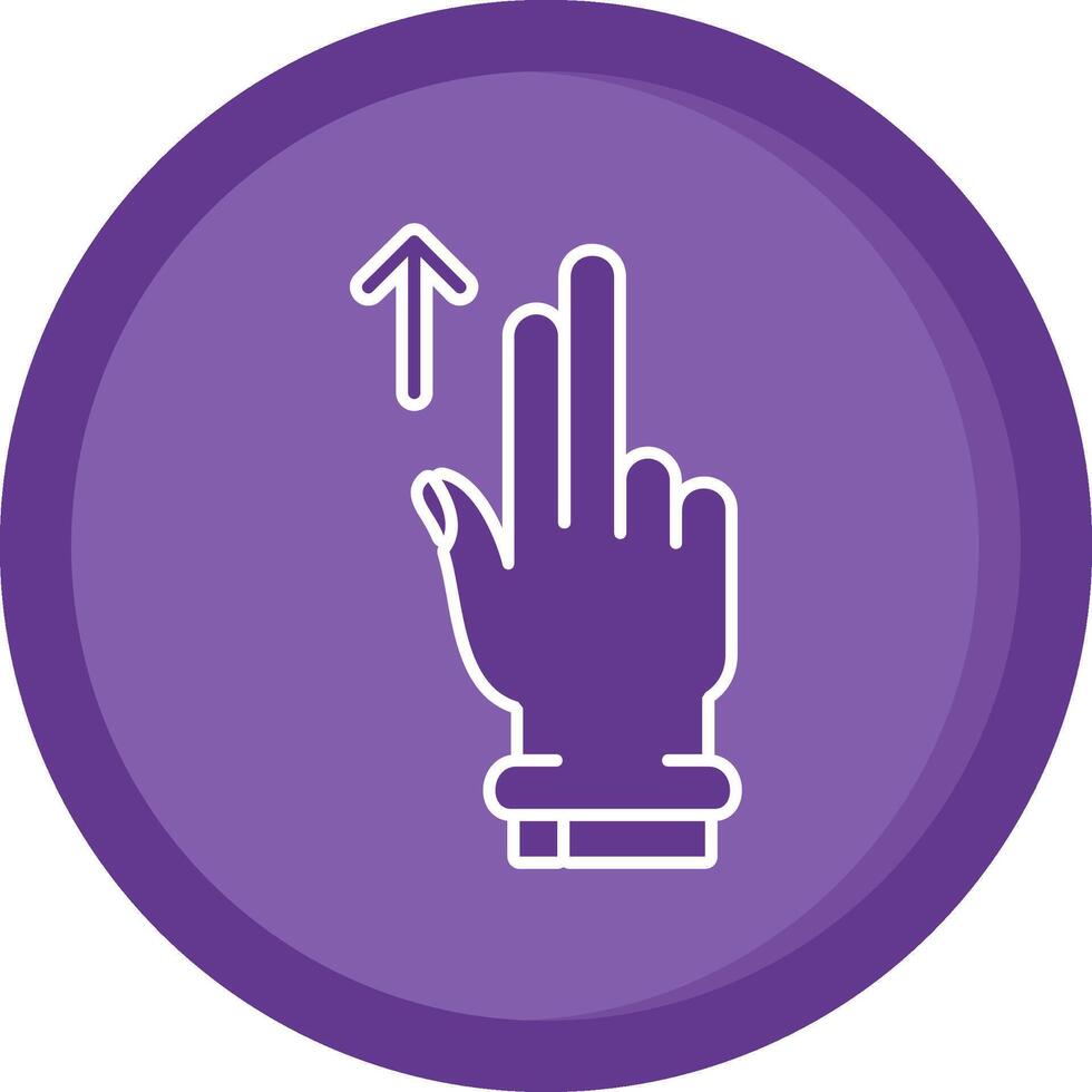 dos dedos arriba sólido púrpura circulo icono vector