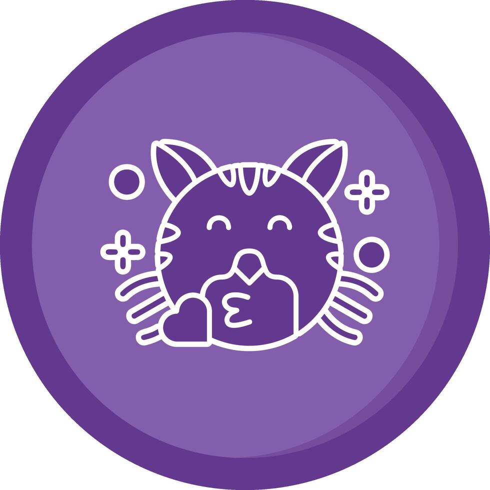 Kiss Solid Purple Circle Icon vector