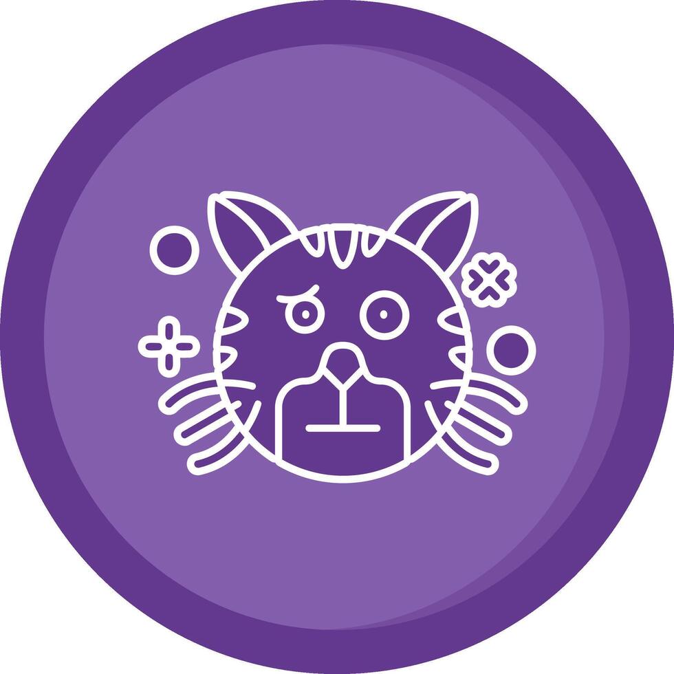 confuso sólido púrpura circulo icono vector