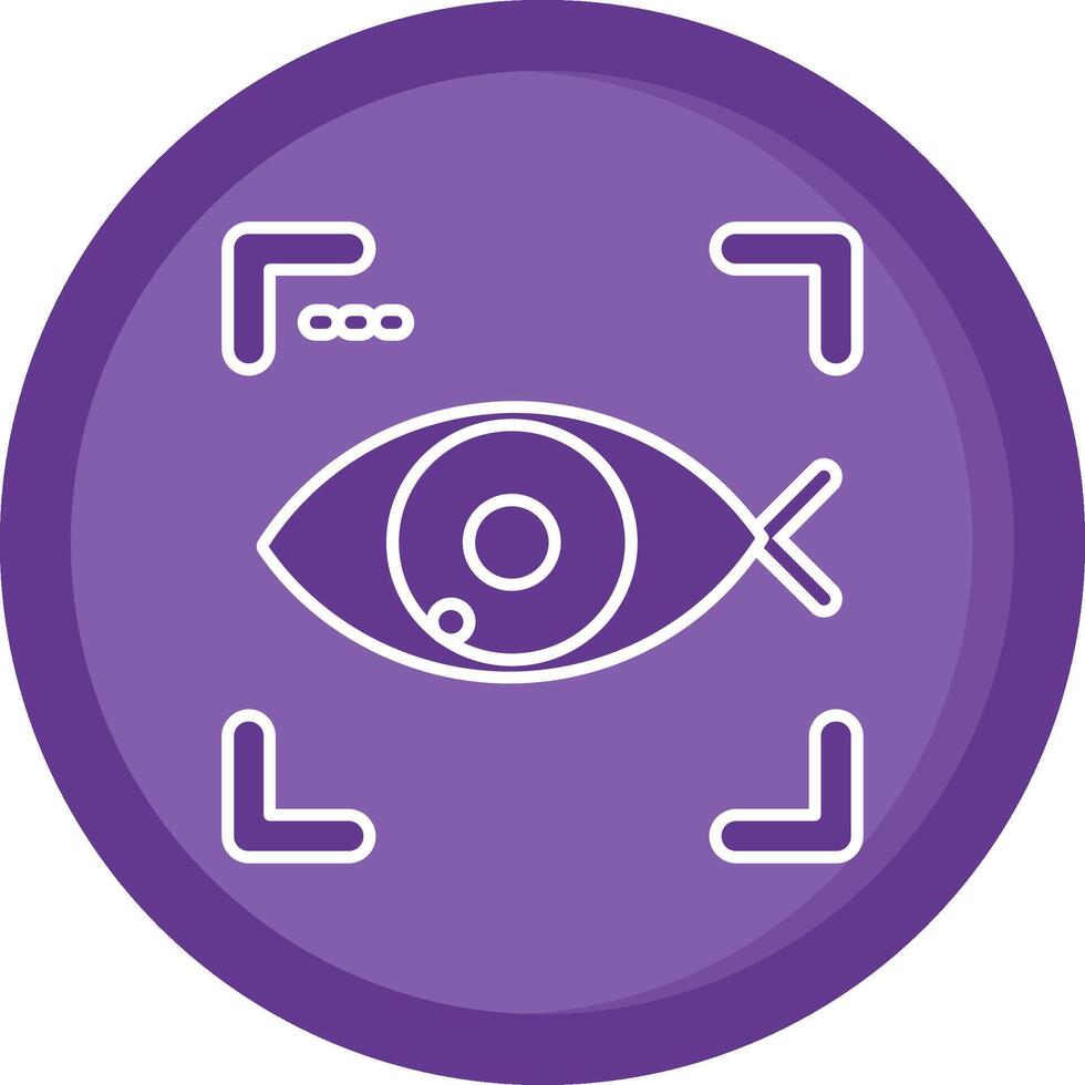 pescado ojo sólido púrpura circulo icono vector