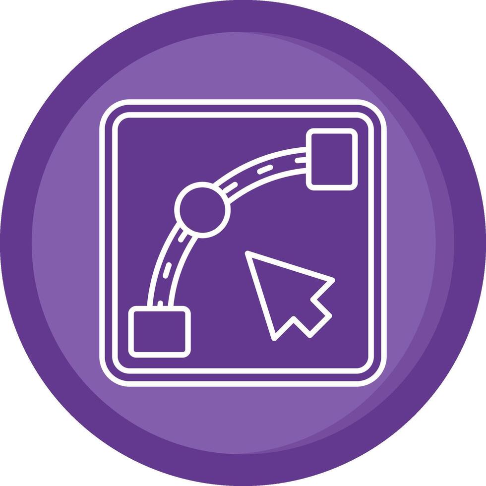 Curve Solid Purple Circle Icon vector