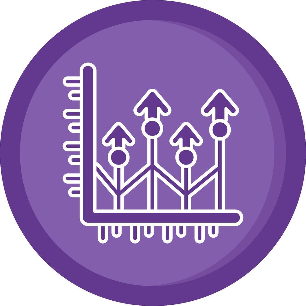 Grow up Solid Purple Circle Icon vector