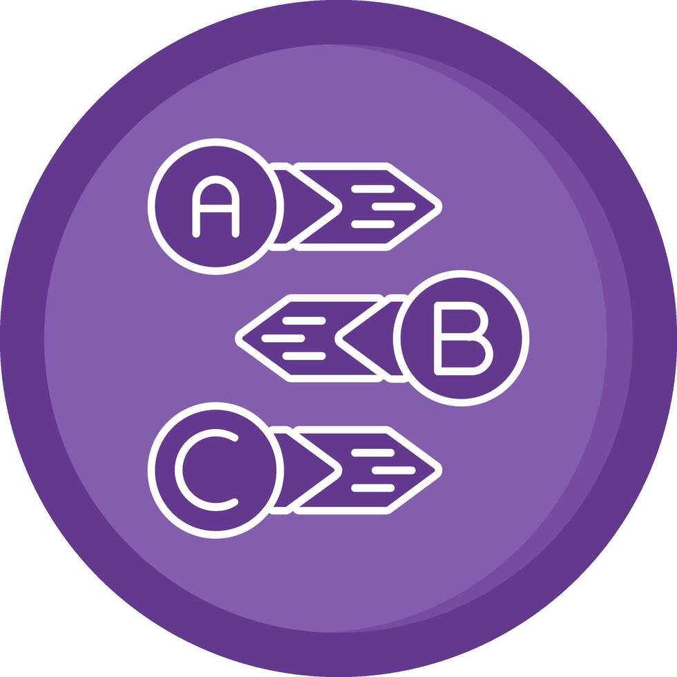 diagrama sólido púrpura circulo icono vector