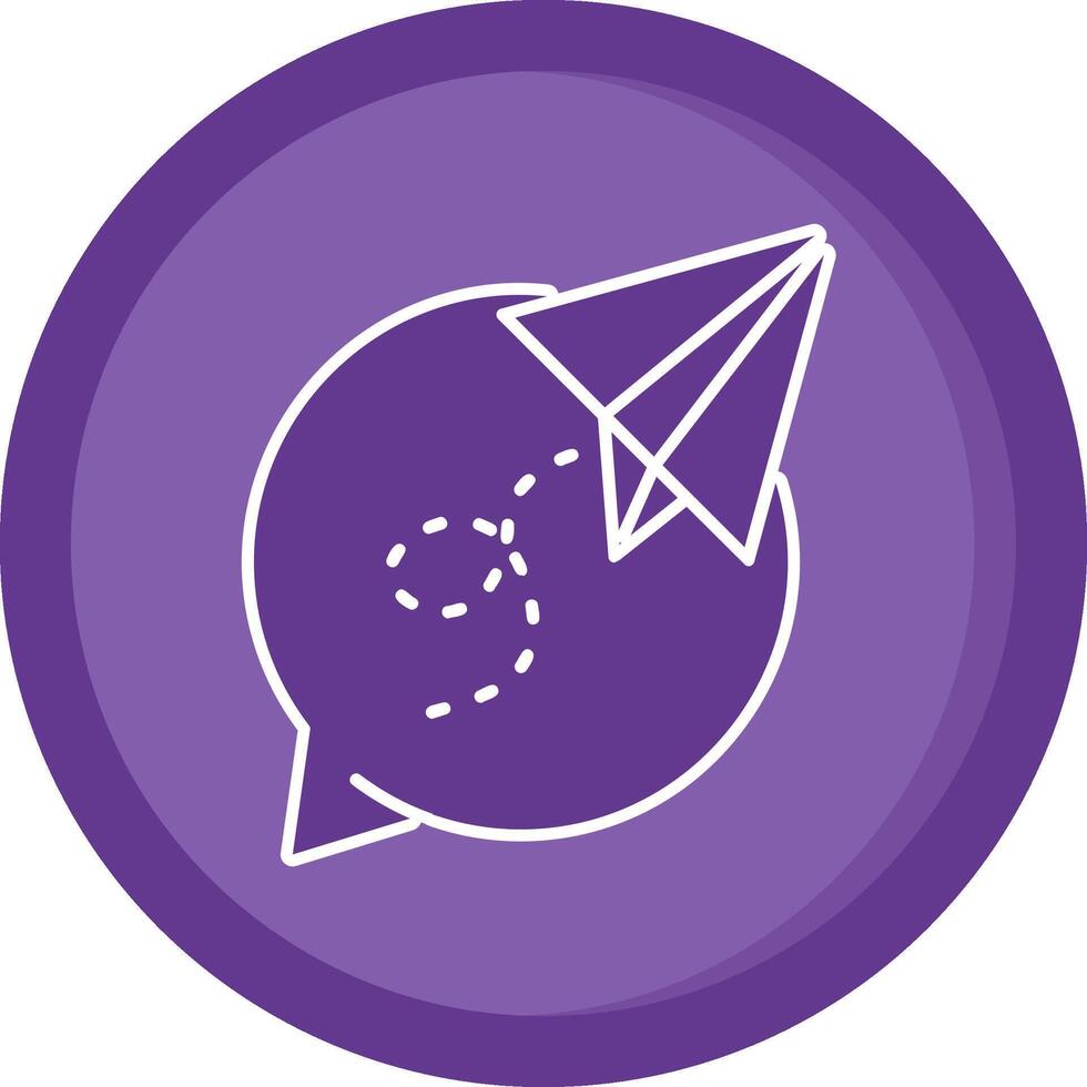 Paper plane Solid Purple Circle Icon vector