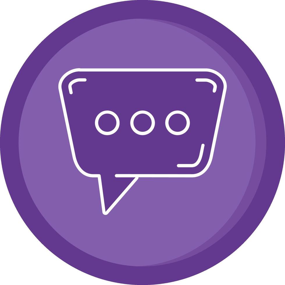 Message Solid Purple Circle Icon vector