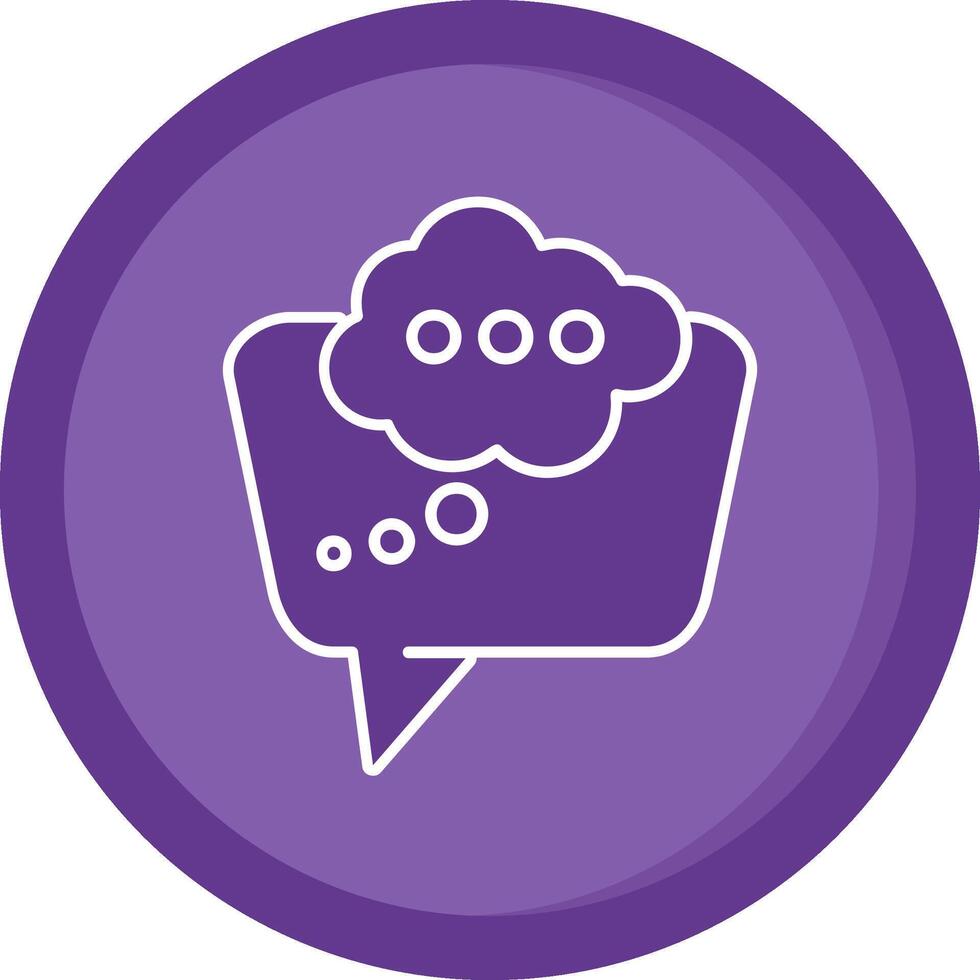 Thinking Solid Purple Circle Icon vector