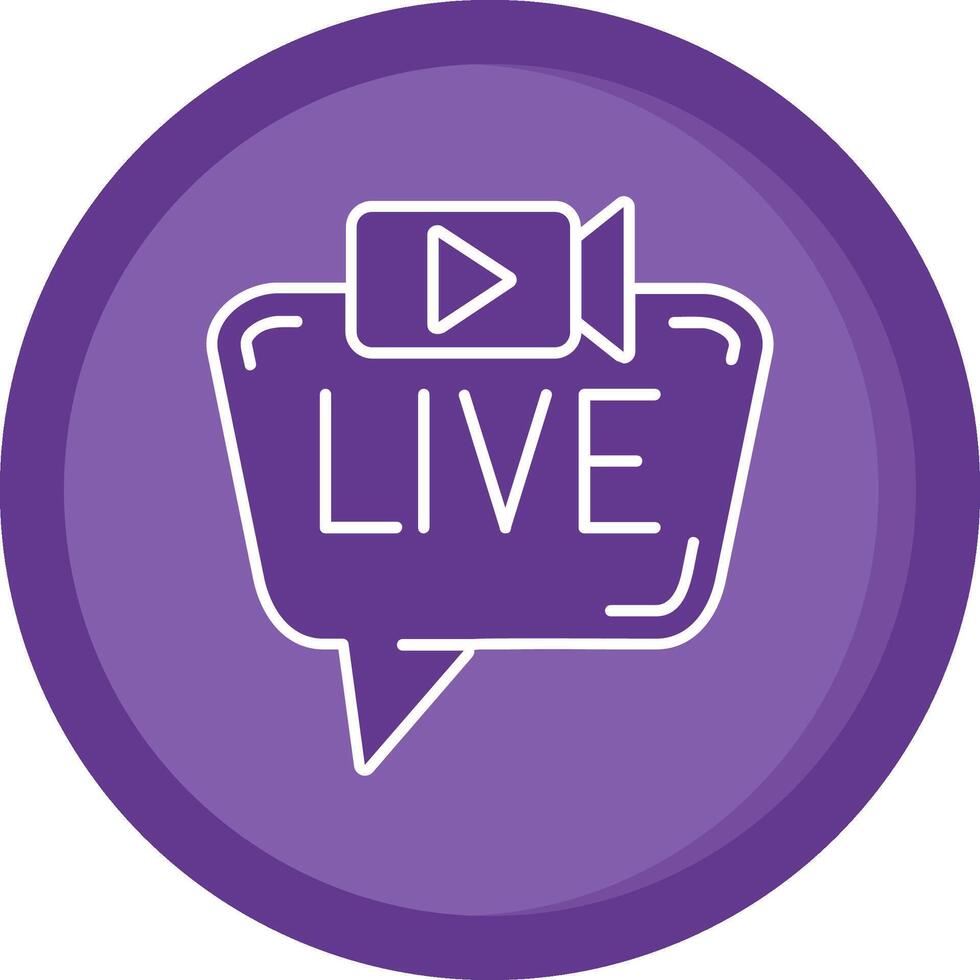 Live Solid Purple Circle Icon vector