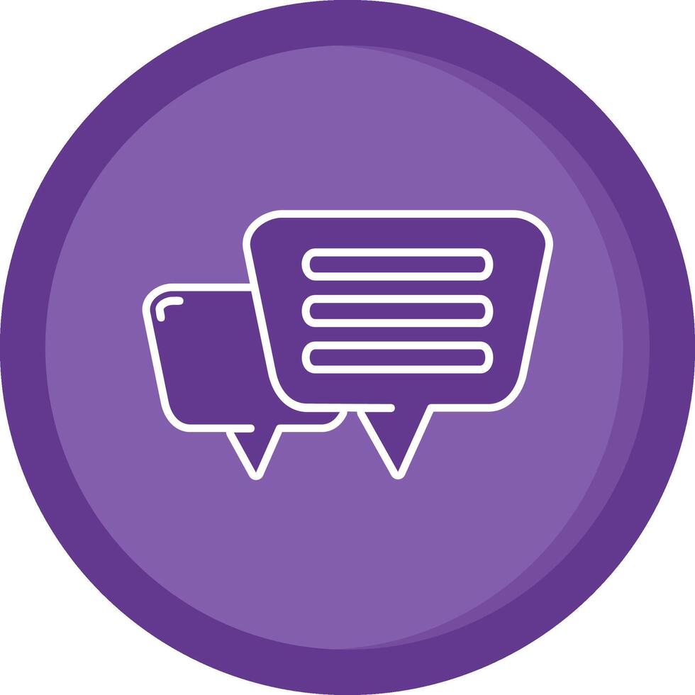 Message Solid Purple Circle Icon vector