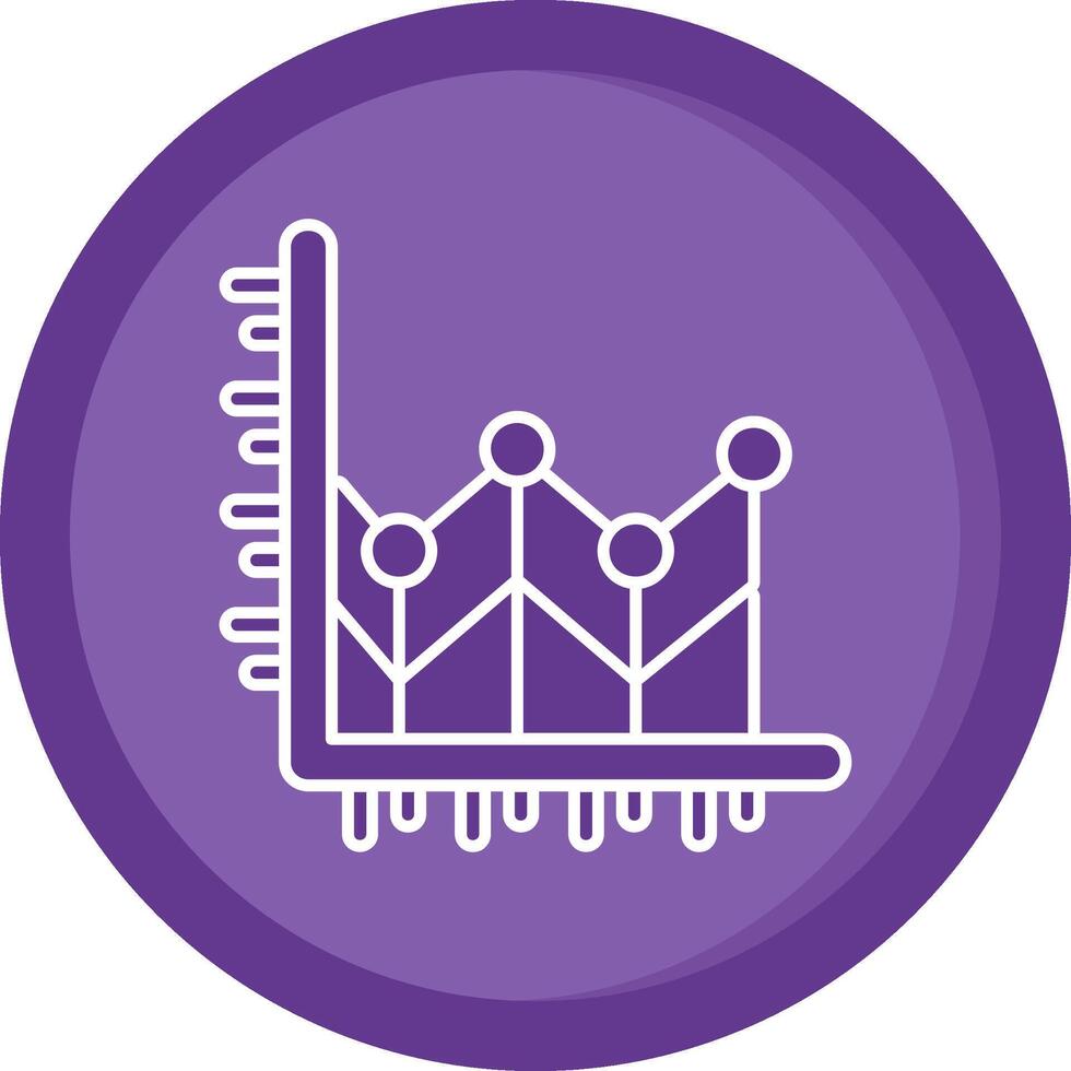 Line chart Solid Purple Circle Icon vector