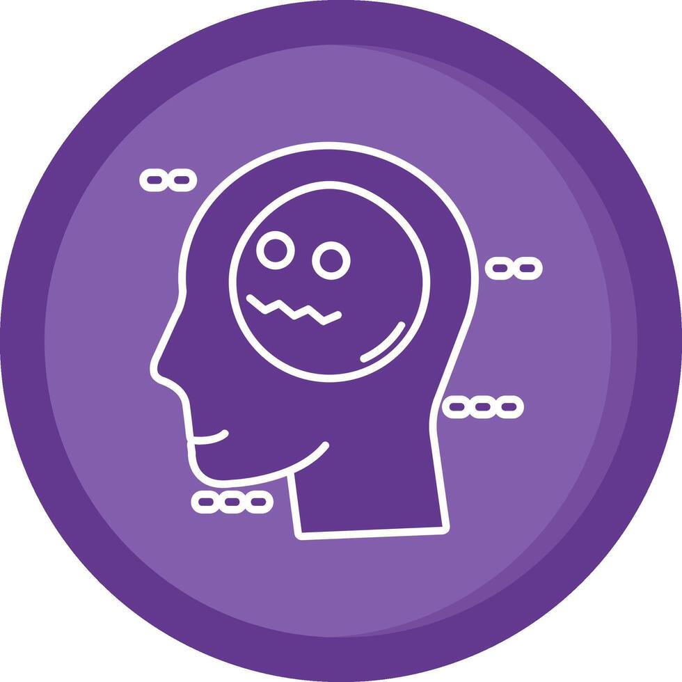 Scared Solid Purple Circle Icon vector