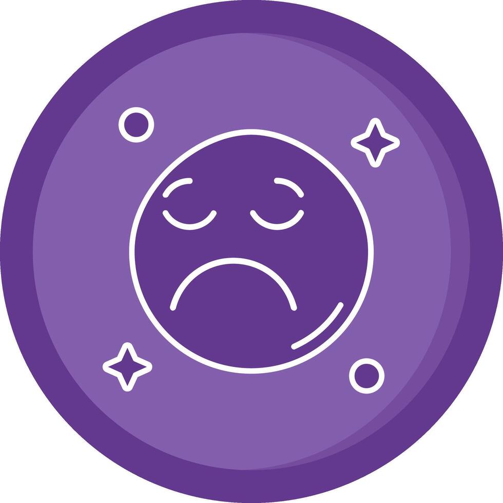 Sad Solid Purple Circle Icon vector