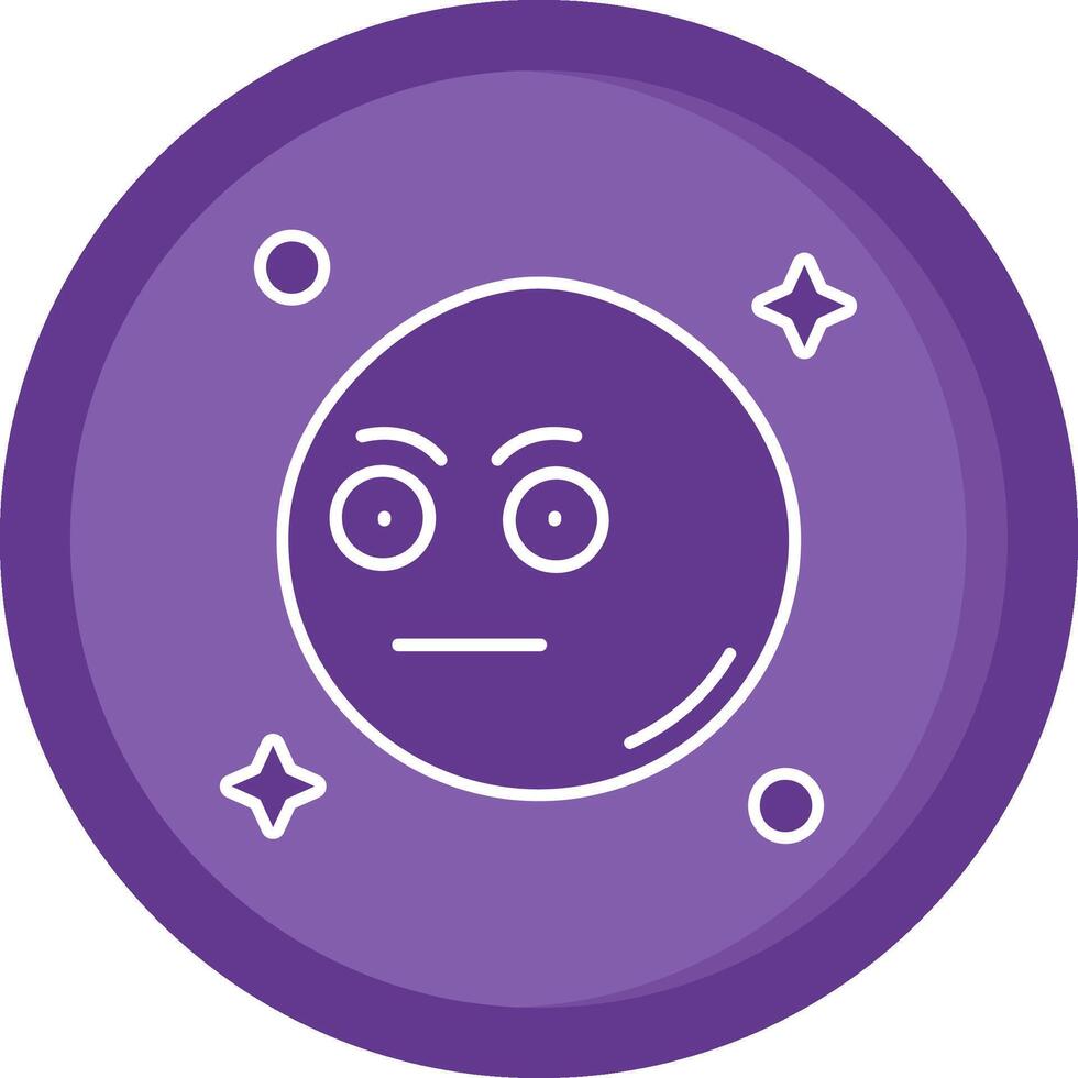 Embarrassed Solid Purple Circle Icon vector