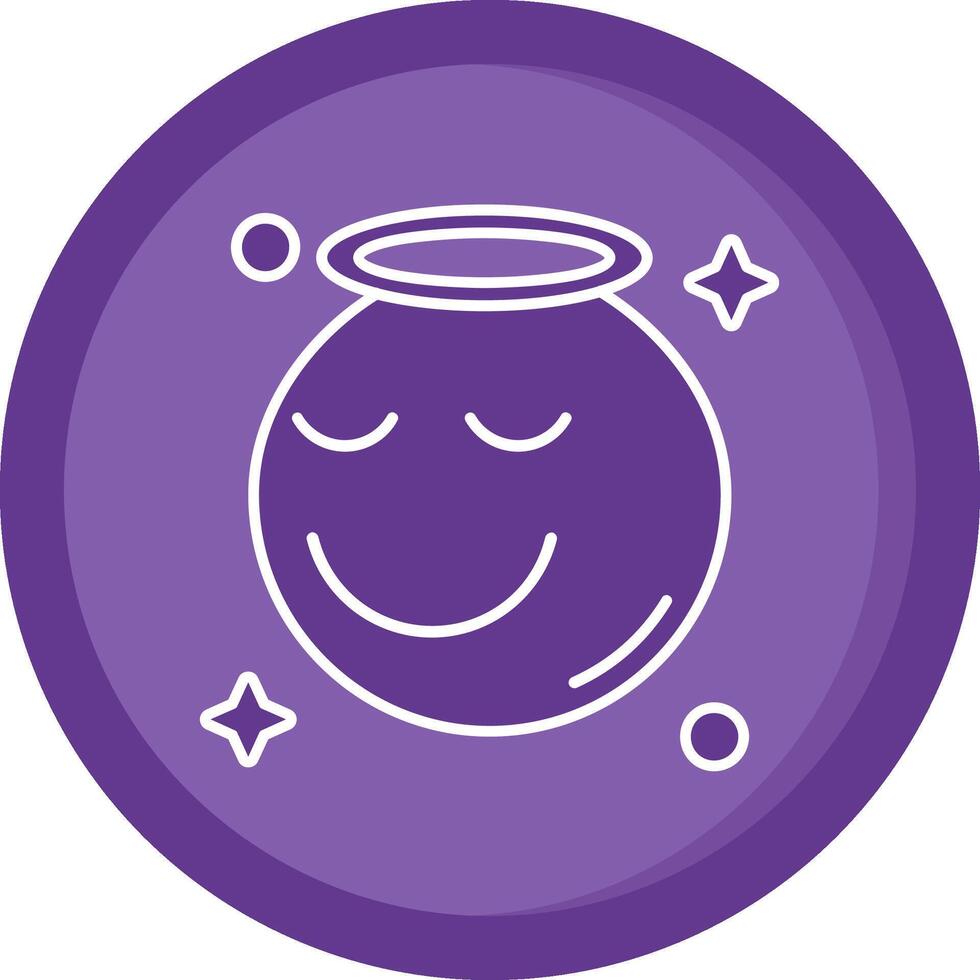 ángel sólido púrpura circulo icono vector